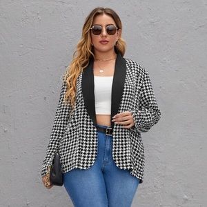 Brand New Plus Houndstooth Thin Blazer 2XL